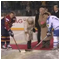 State visit to Slovakia of Her Majesty Queen Elisabeth II with her husband His Royal Highness Prince Philip, Duke of Edinburgh, Poprad Ice stadium Dropping the puck at the friendly hockey game of Poprad and an English team 24 October 2008 [new window]